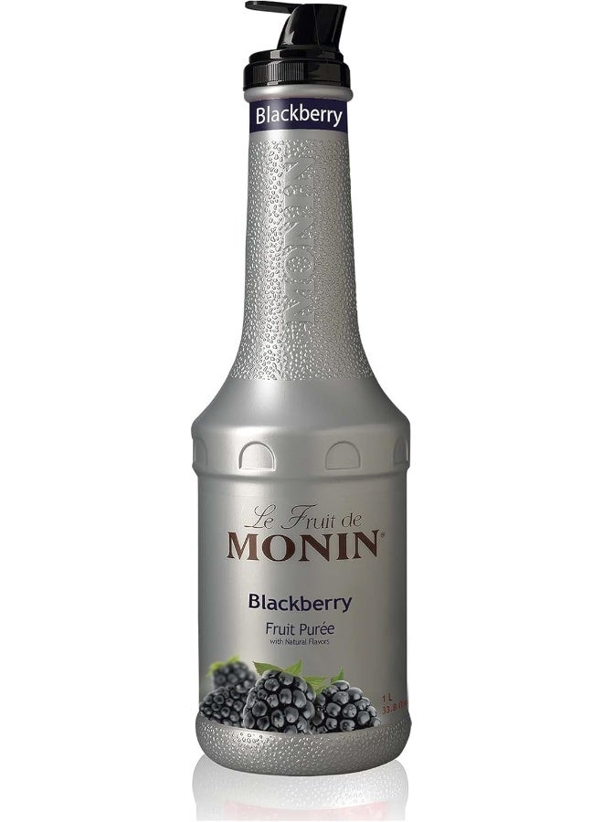 Monin - Blackberry Purée | Premium Purée for Cocktails, Smoothies & More | Clean Label with No Artificial Flavors, No Artificial Preservatives (BPA-Free Plastic Bottle, 1 Liter) - Image 1